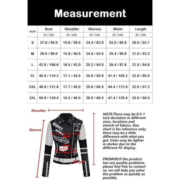 🆕 Women White Trendy Faux Leather Jacket Rivet Spring Winter Fashion Clothes - Picture 5 of 6